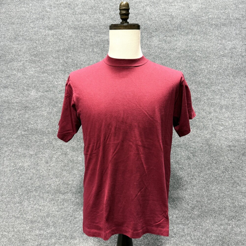 Fruit of the Loom BEST Mens Large Burgundy Red Blank T-Shirt Vintage USA Made